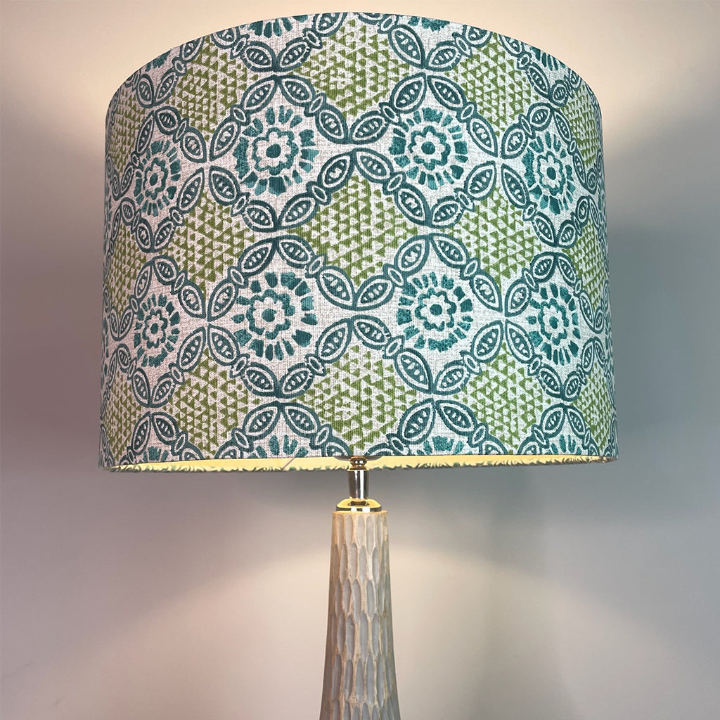 Ioan Grey Engraved Table Lamp with Stardust Opal Lampshade