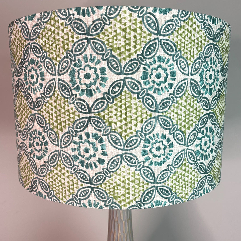 Ioan Grey Engraved Table Lamp with Stardust Opal Lampshade