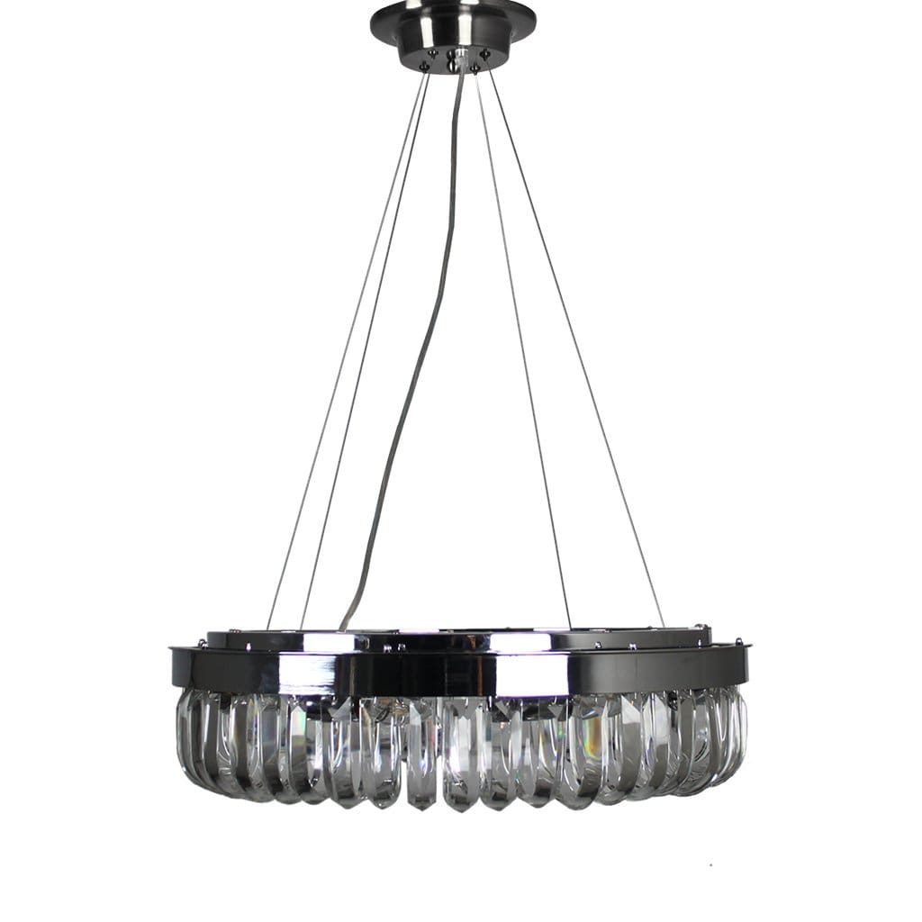 Strauss 8 Light Chrome & Clear Crystal Pendant