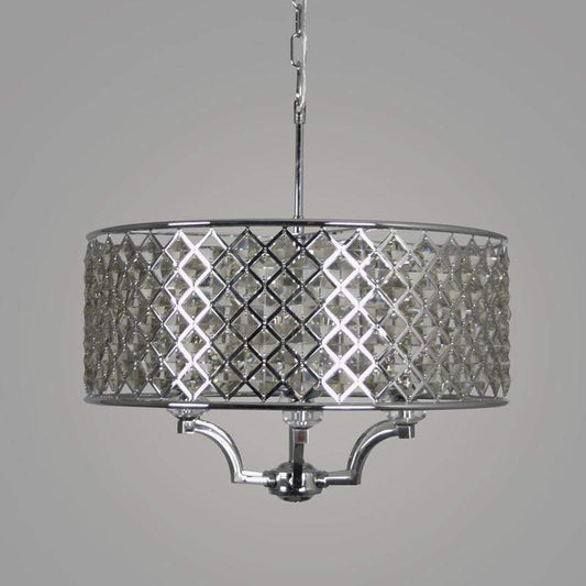 Karlin 6 Light Chrome Pendant with Cognac Crystal Glass