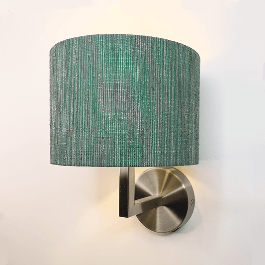 Emma Brushed Steel Wall Light with Marine Shade