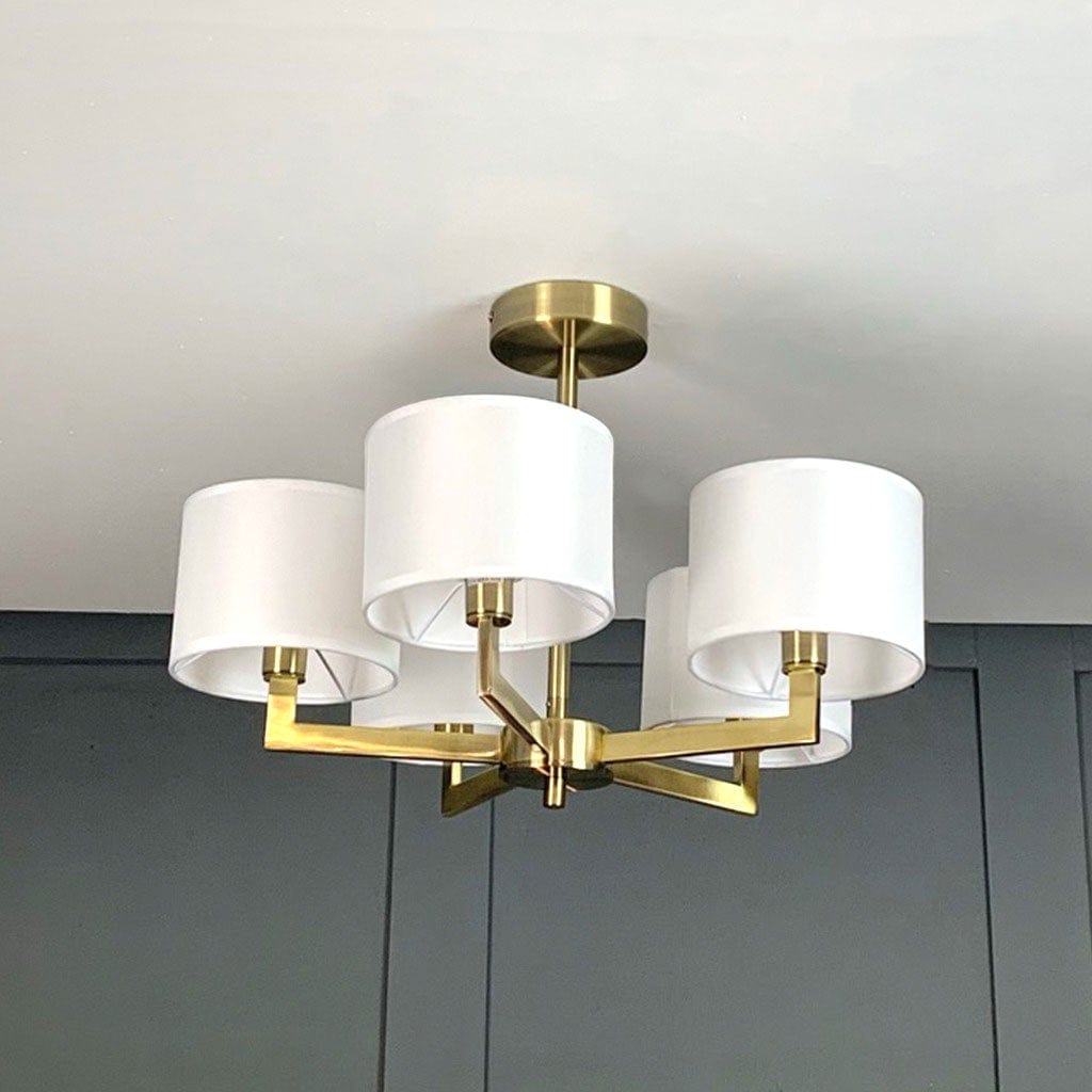 Hallburn Antique Brass 5 Light Ceiling Fitting