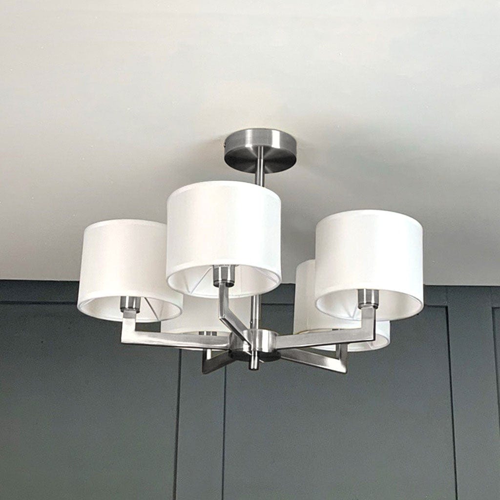 Hallburn Brushed Steel 5 Light Ceiling Fitting