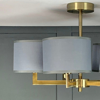 Hallburn Antique Brass 5 Light Flush Grey