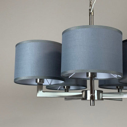 Hallburn Brushed Steel 5 Light Chandelier Grey