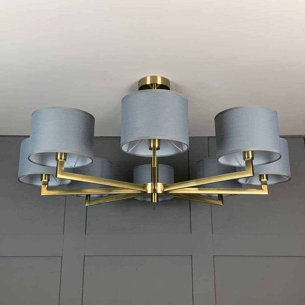 Hallburn Large Antique Brass 8 Light Ceiling Fitting