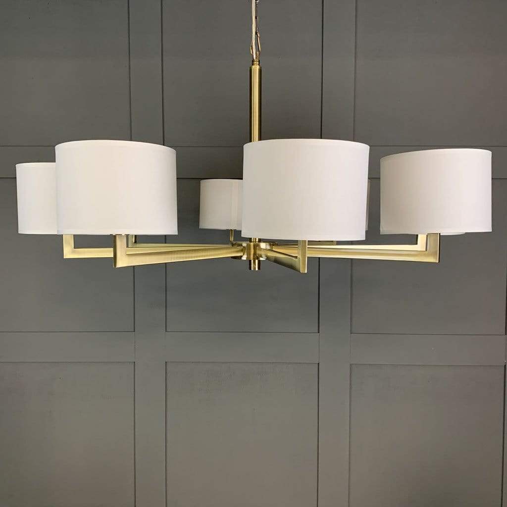 Hallburn Large Antique Brass 8 Light Ceiling Fitting