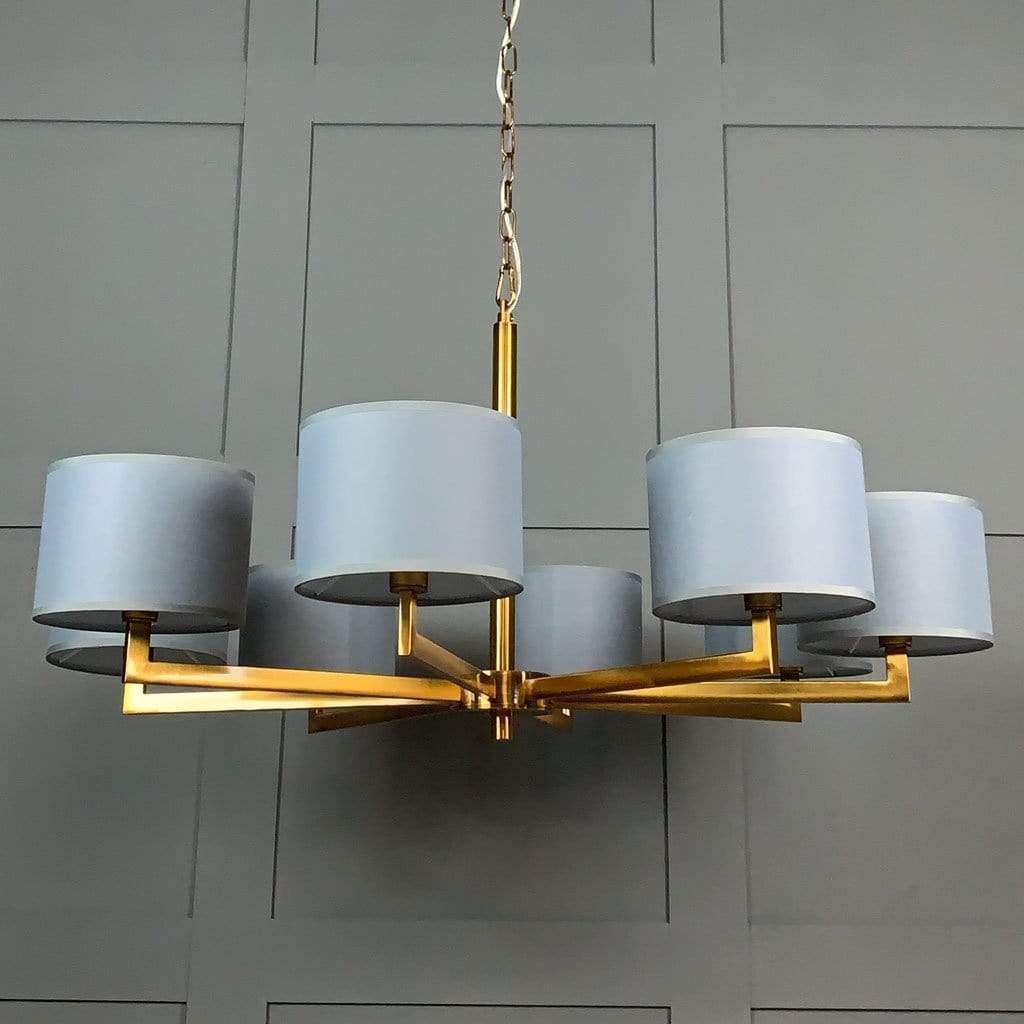 Hallburn Large Antique Brass 8 Light Ceiling Fitting