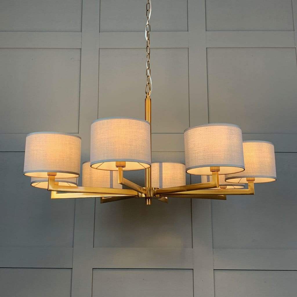 Hallburn Large Antique Brass 8 Light Ceiling Fitting