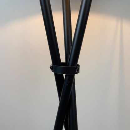 Black Brondby Tripod Floor Lamp with Passiflora Kingfisher Shade