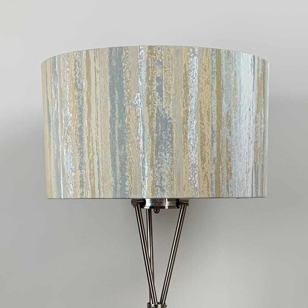 Brushed Steel Brondby Floor Lamp with Seascape Desert Shade