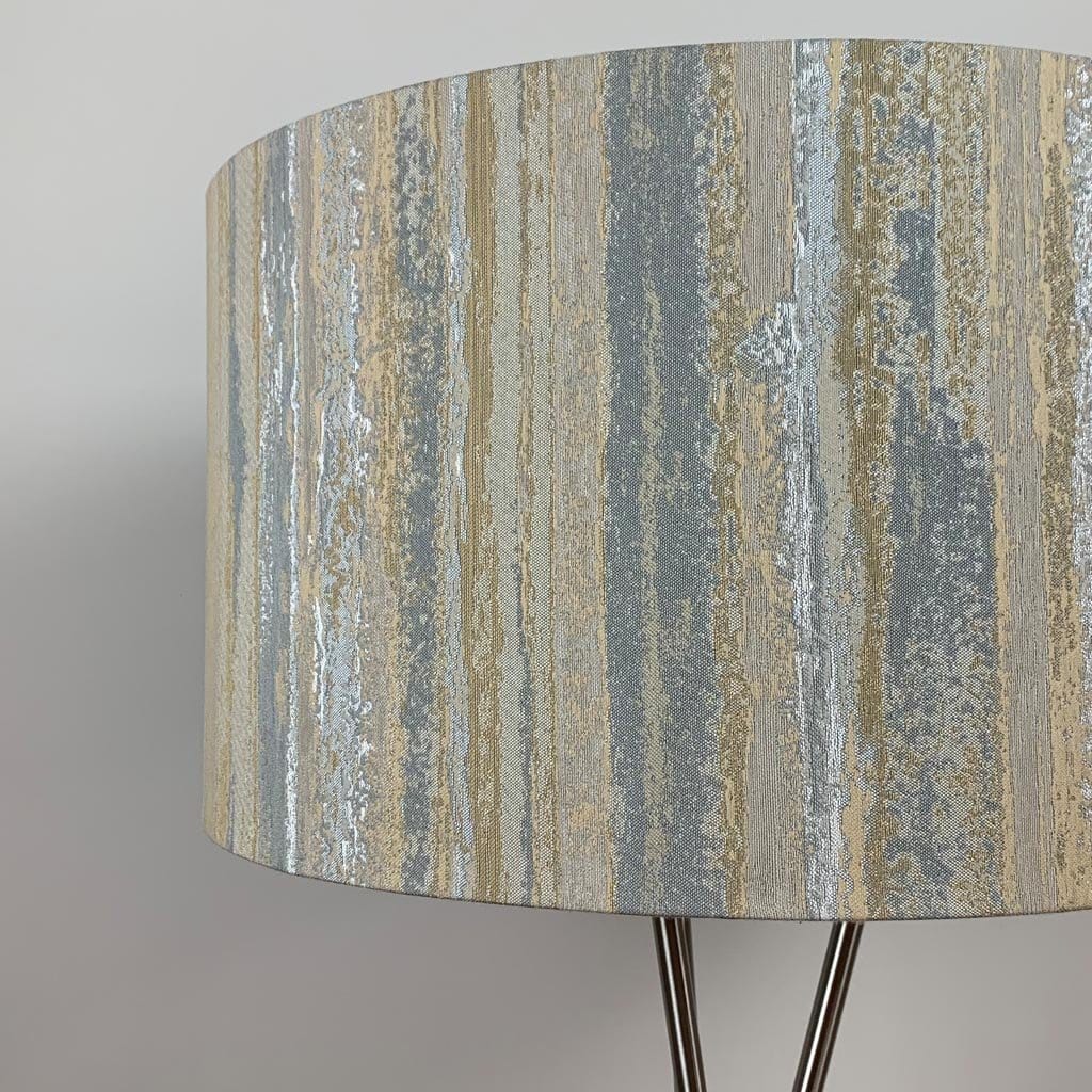 Brushed Steel Brondby Floor Lamp with Seascape Desert Shade