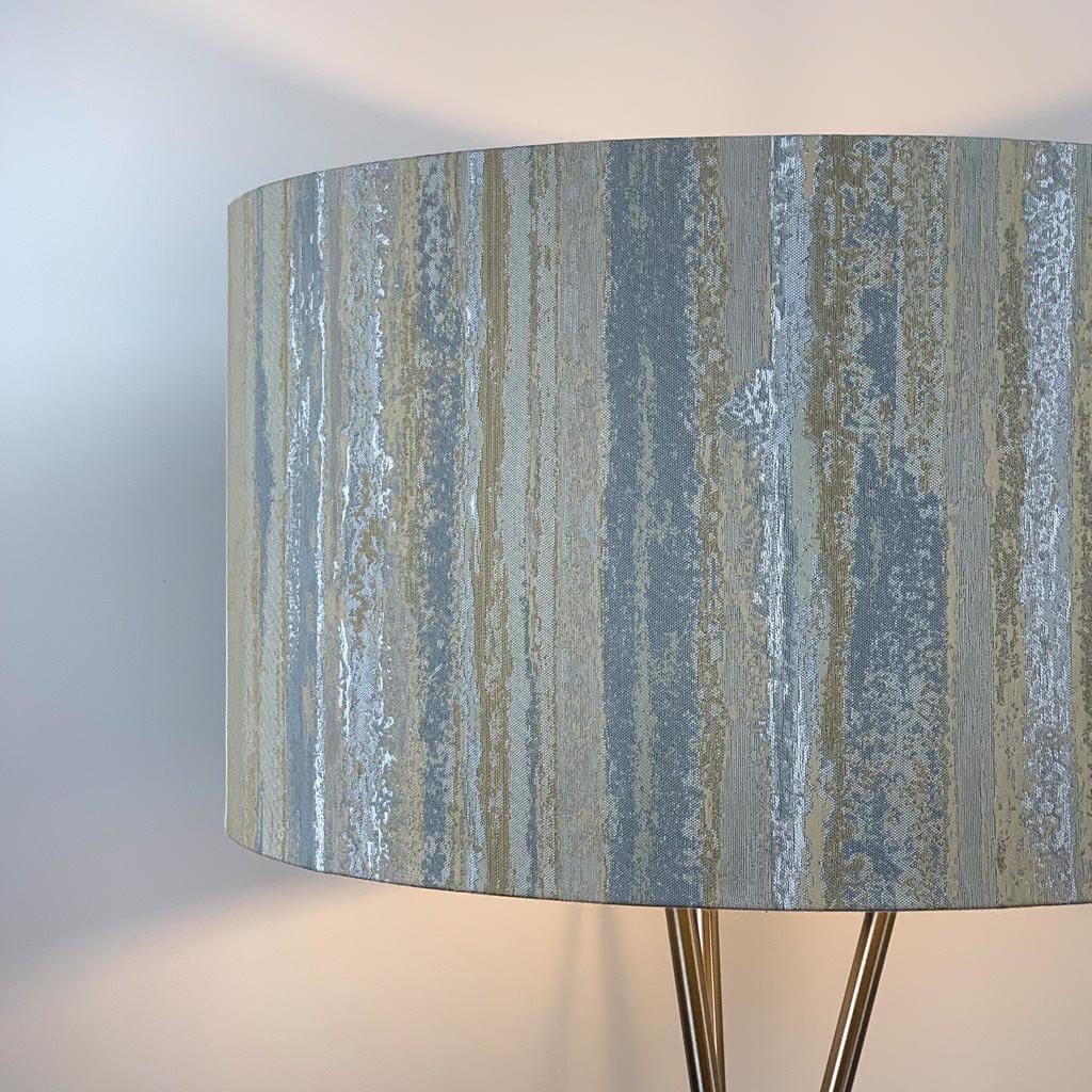 Brushed Steel Brondby Floor Lamp with Seascape Desert Shade