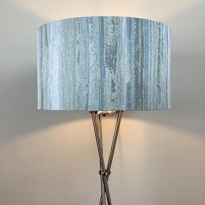 Brushed Steel Brondby Floor Lamp with Seascape Polar Shade