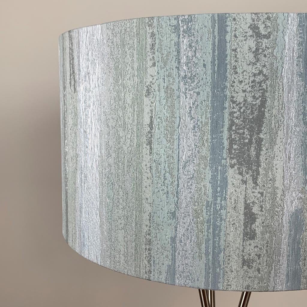 Brushed Steel Brondby Floor Lamp with Seascape Polar Shade