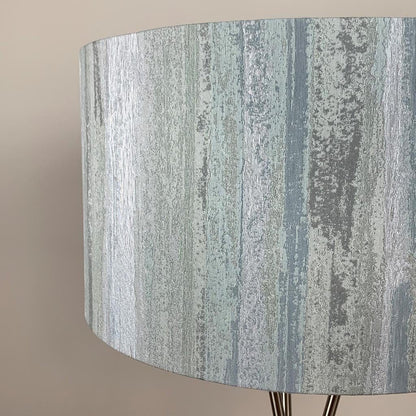 Brushed Steel Brondby Floor Lamp with Seascape Polar Shade