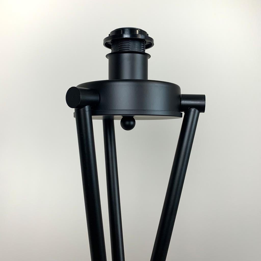 Black Brondby Tripod Floor Lamp with Passiflora Kingfisher Shade