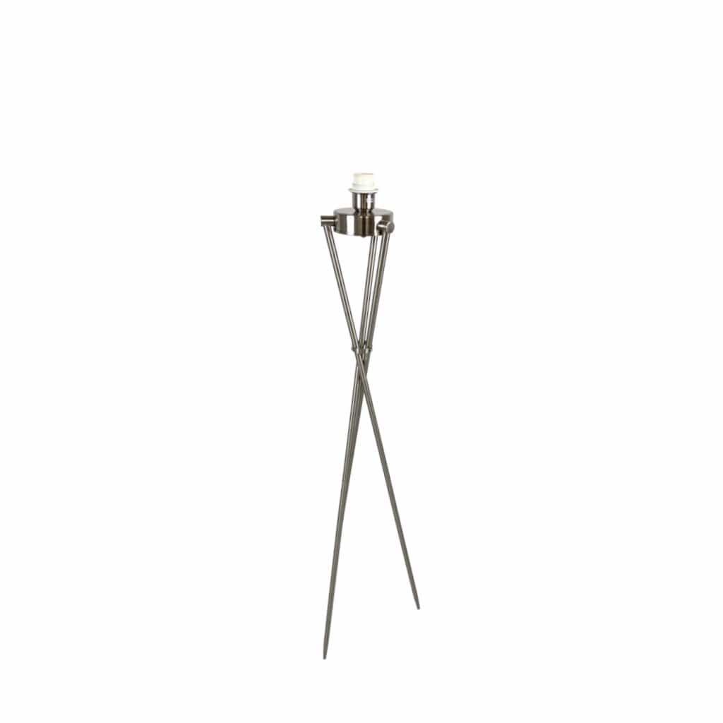 Brondby Tripod Floor Lamp Brushed Steel with Solaris Mink Black Shade