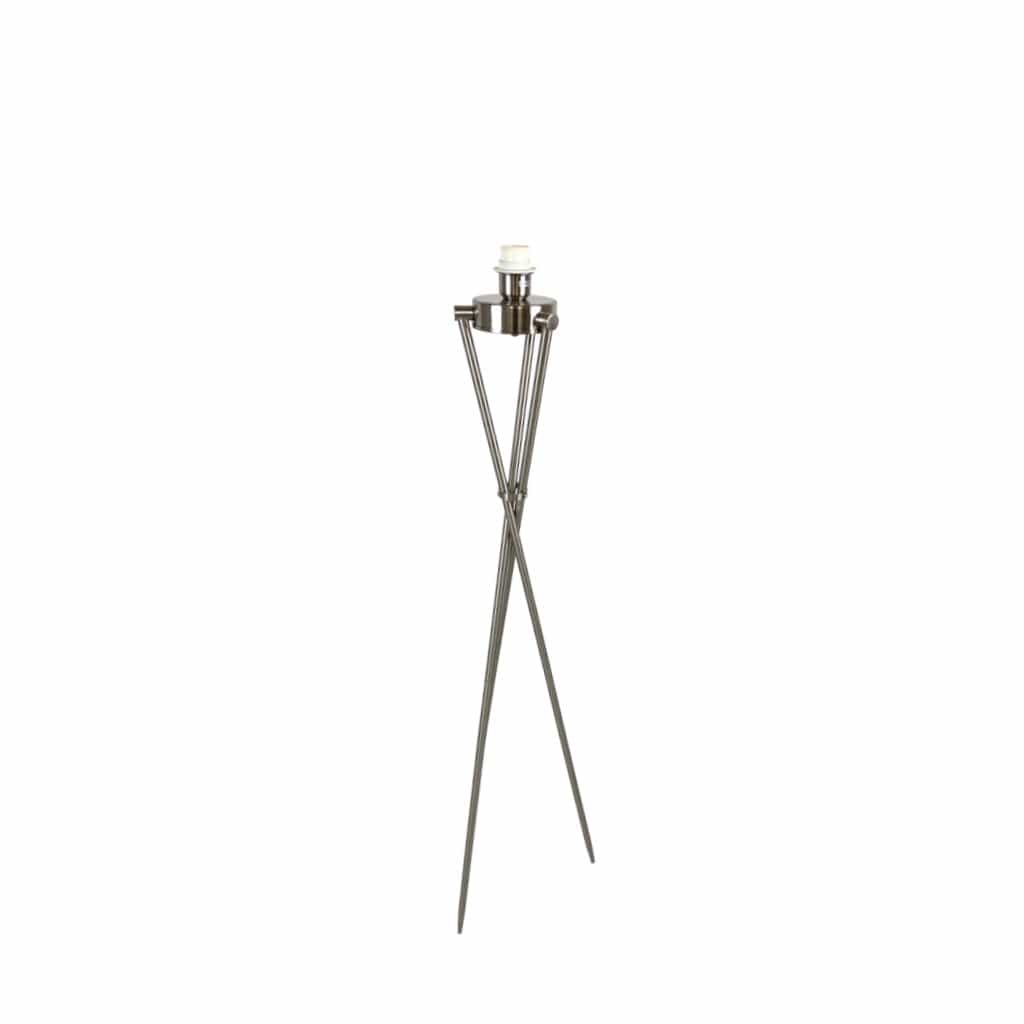 Brondby Tripod Floor Lamp Brushed Steel with Filippo Moonlight Shade