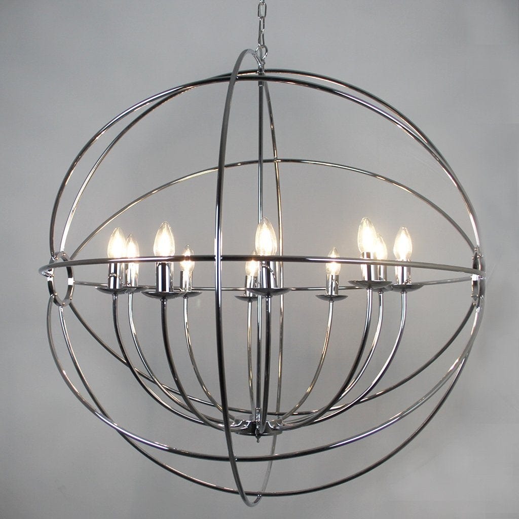 Orion 10 Light Chrome Spherical Chandelier