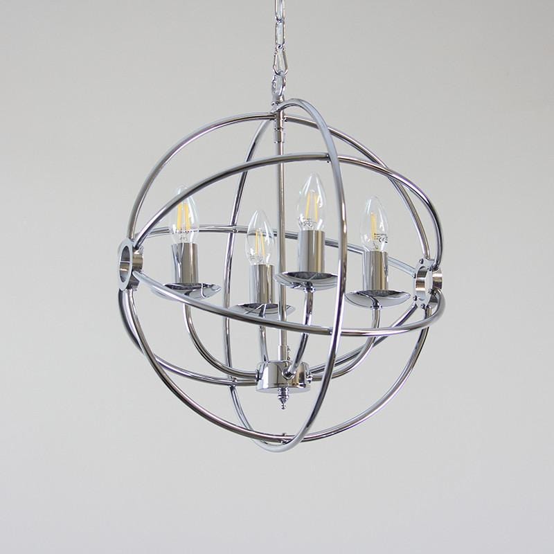 Orion 4 Light Chrome Spherical Chandelier