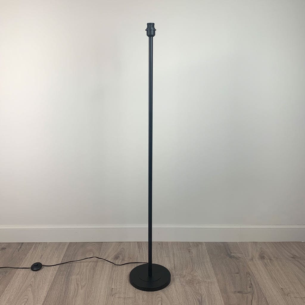 Belford Black Floor Lamp with Natural Raffia Shade