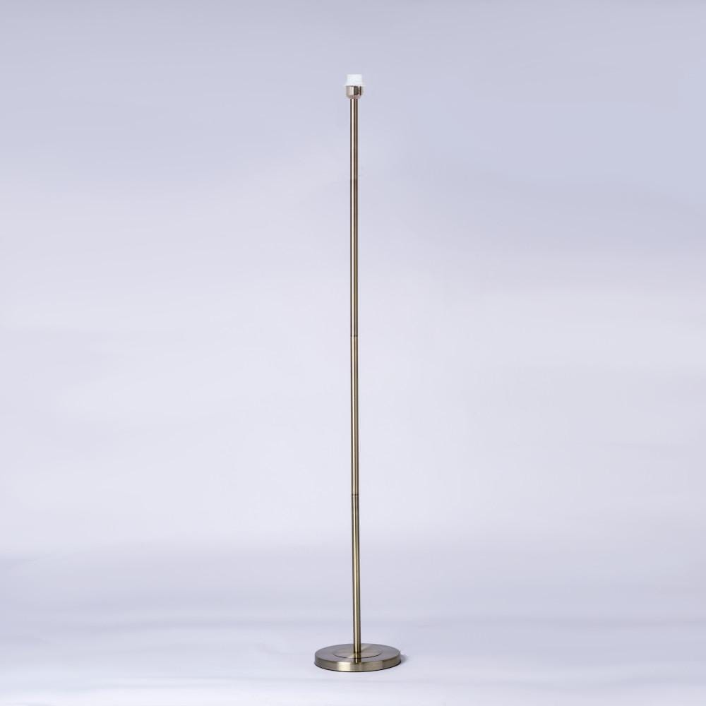 Belford Antique Brass Floor Lamp with Grey Shade