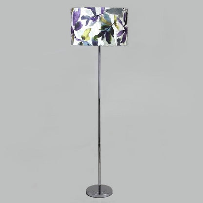 Belford Polished Chrome Floor Lamp with Azzuro Orchid Shade