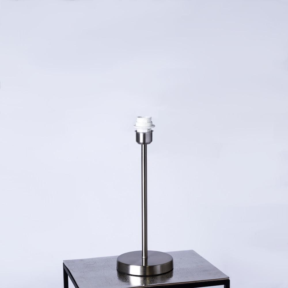 Belford Brushed Steel Table Lamp with Ivory Tapered Shade