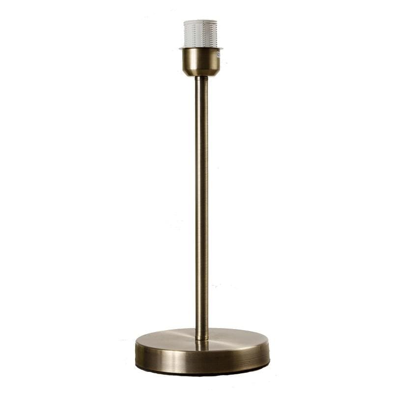 Belford Antique Brass Table Lamp with Taupe Tapered Shade