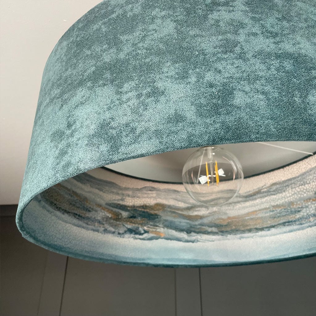 Electrified Kilbride Bay Wallpaper Lined Shade with Danby Peacock Outer