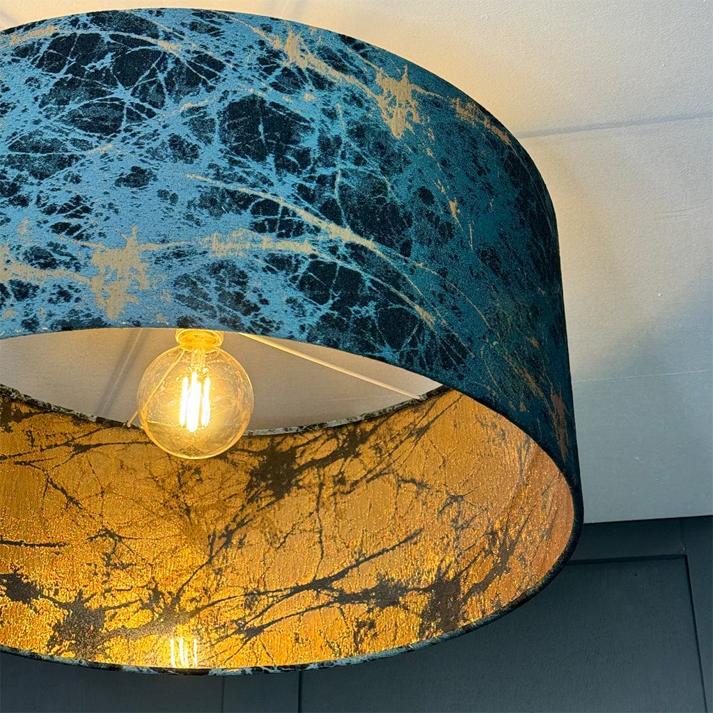 Electrified Lava Teal Pendant Lampshade with Clear Lining