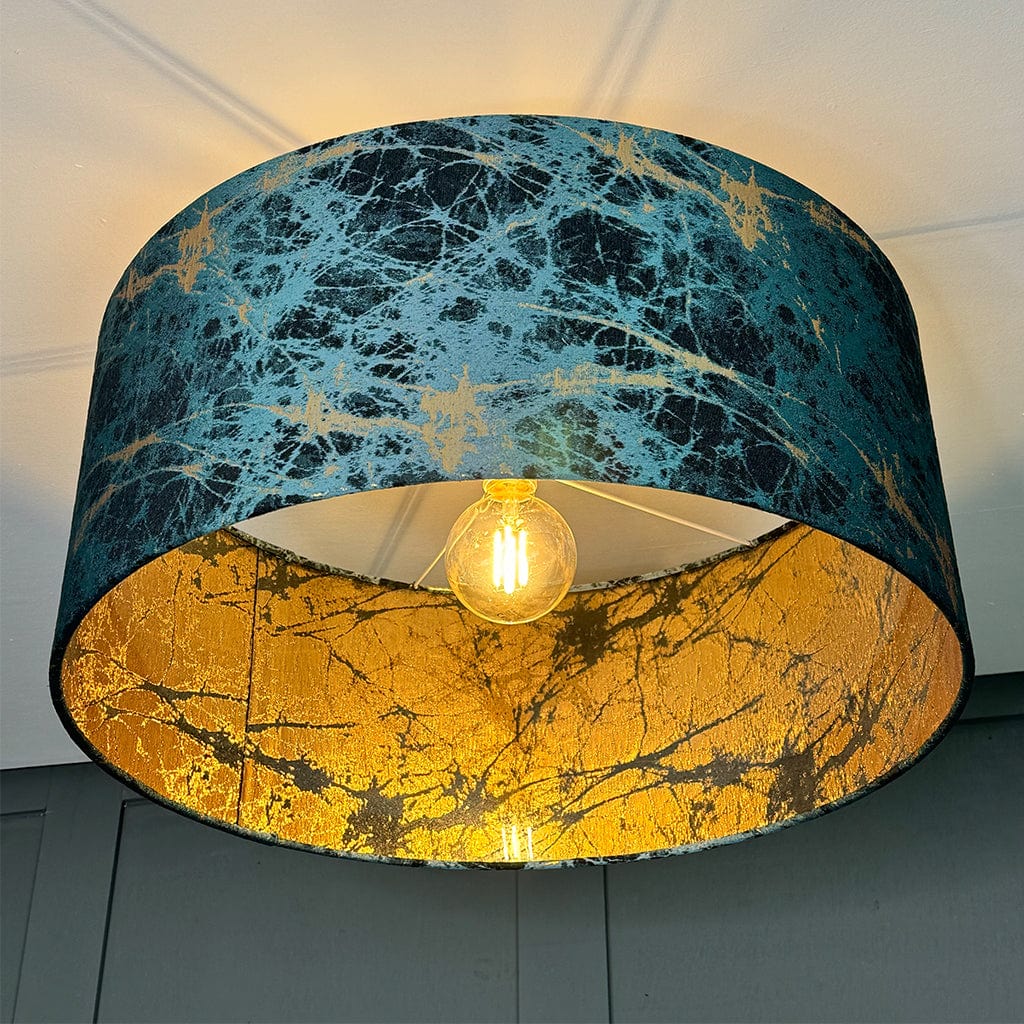 Electrified Lava Teal Pendant Lampshade with Clear Lining