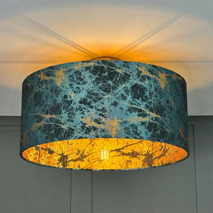 Electrified Lava Teal Pendant Lampshade with Clear Lining