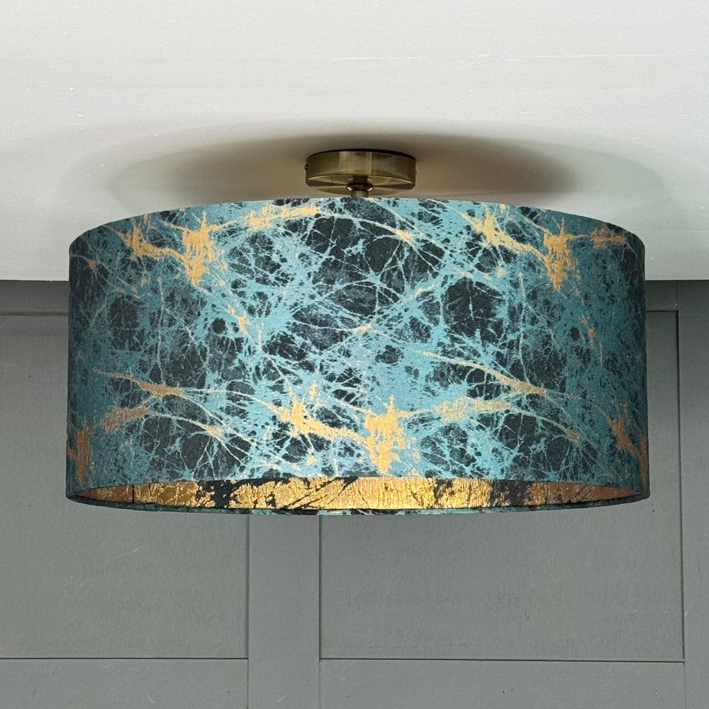 Electrified Lava Teal Pendant Lampshade with Clear Lining