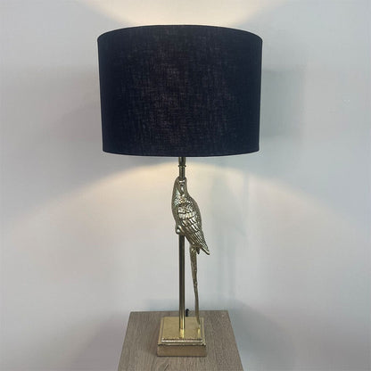 Lori Shiny Gold Metal Parrot Table Lamp with Choice of Shade
