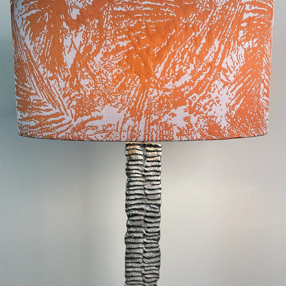 Luxuriant Silver Paperbark Floor Lamp with Fossil Terracotta Oval Shade