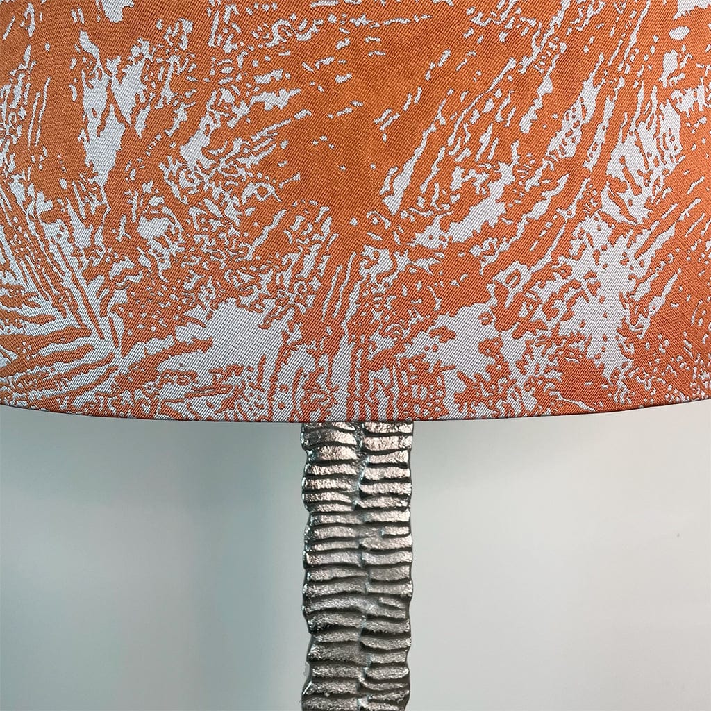 Luxuriant Silver Paperbark Floor Lamp with Fossil Terracotta Oval Shade