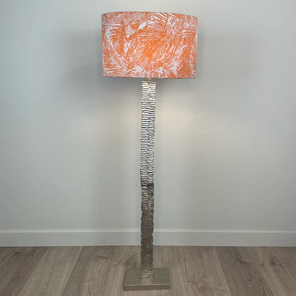 Luxuriant Silver Paperbark Floor Lamp with Fossil Terracotta Oval Shade