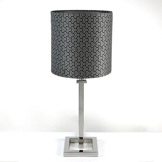 Aura Chrome Table Lamp With Platinum Tessellate Panaz Shade