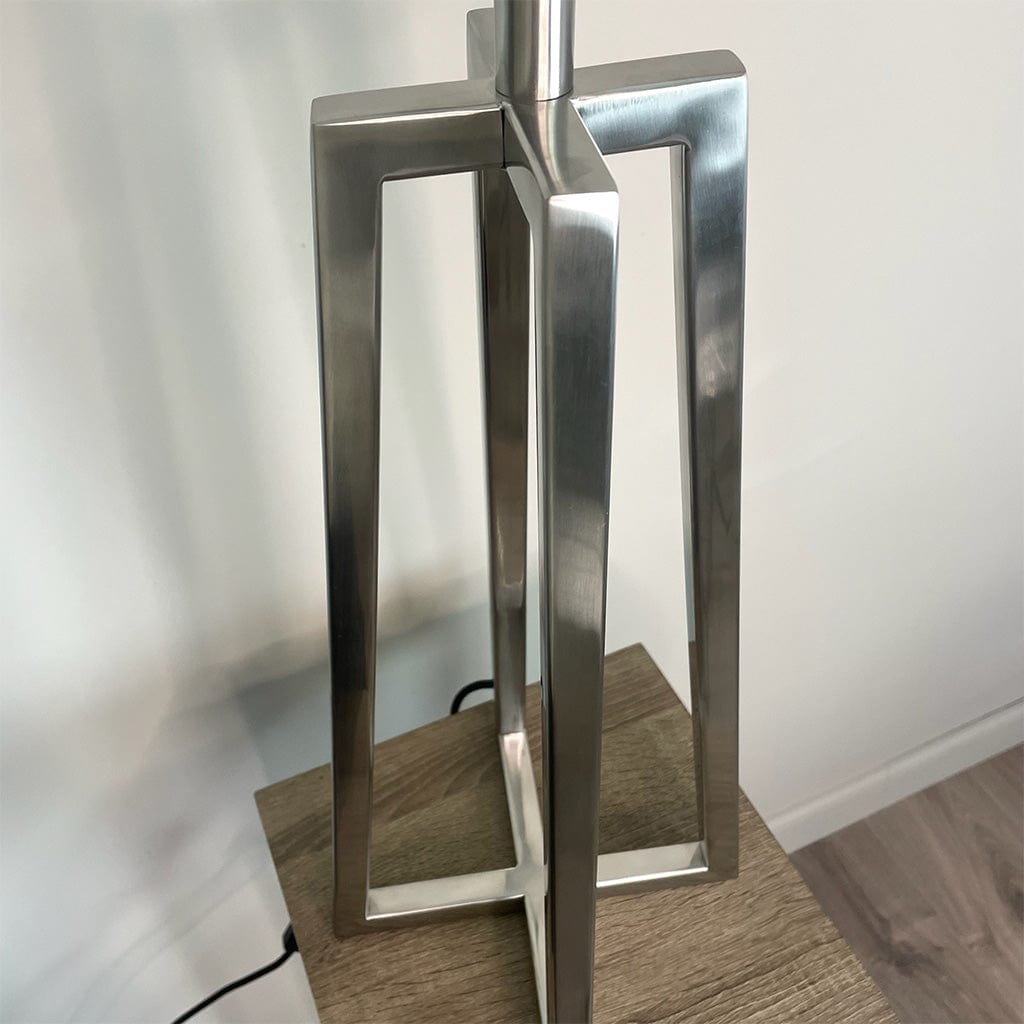 Madison Brushed Steel Table Lamp with Timorous Beasties Epic Botanic Shade