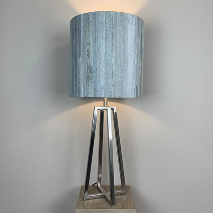 Madison Brushed Steel Table Lamp with Seascape Polar Shade