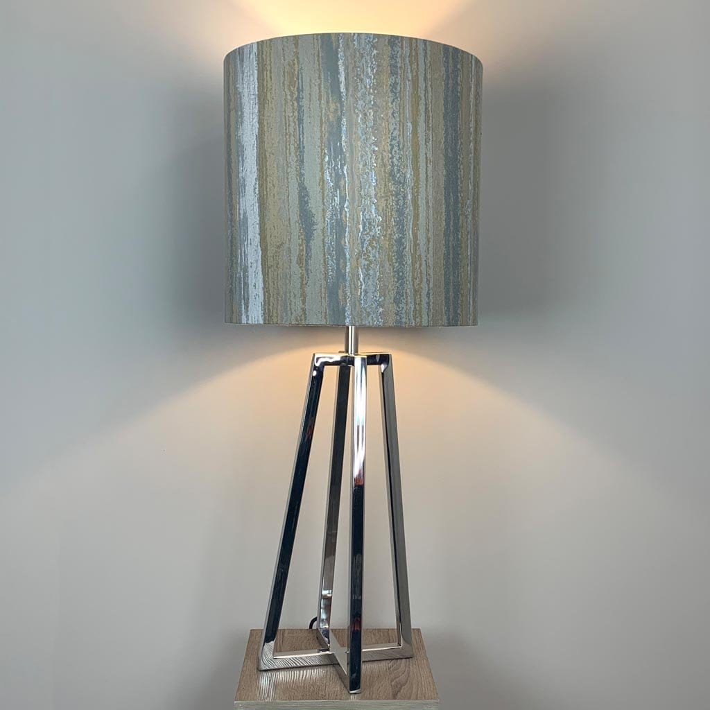 Madison Chrome Table Lamp with Seascape Desert Shade