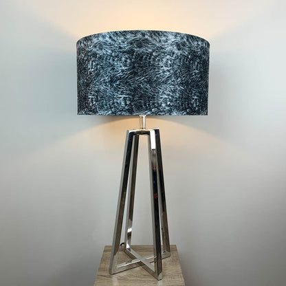 Madison Chrome Table Lamp with Black Quill Velvet Shade