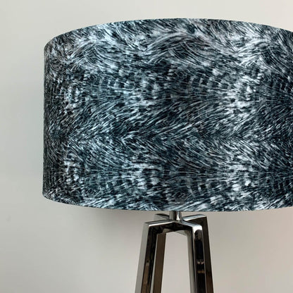 Madison Chrome Table Lamp with Black Quill Velvet Shade