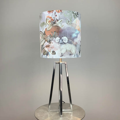 Madison Brushed Steel Table Lamp with Memento Dawn Shade