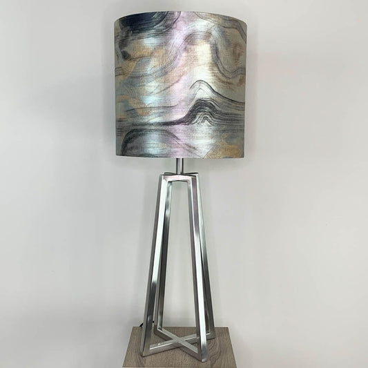 Madison Brushed Steel Table Lamp with Tessuto Nero Shade