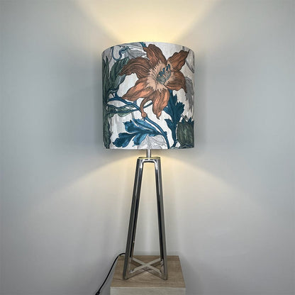 Madison Chrome Table Lamp with Deep Timorous Beasties Epic Botanic Shade