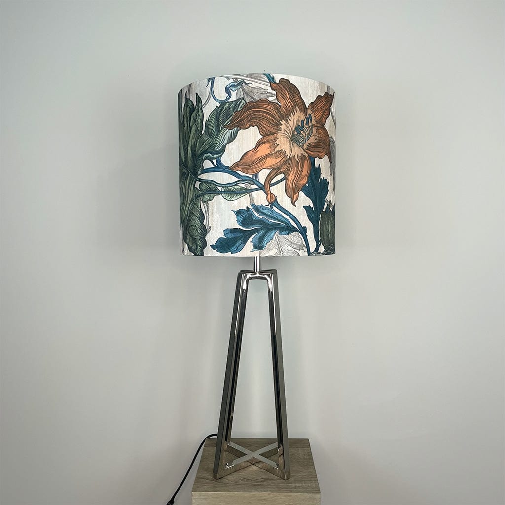 Madison Chrome Table Lamp with Deep Timorous Beasties Epic Botanic Shade