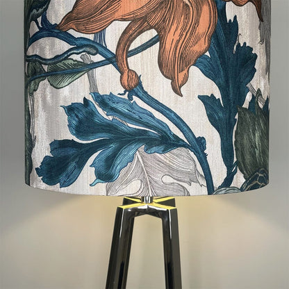 Madison Chrome Table Lamp with Deep Timorous Beasties Epic Botanic Shade